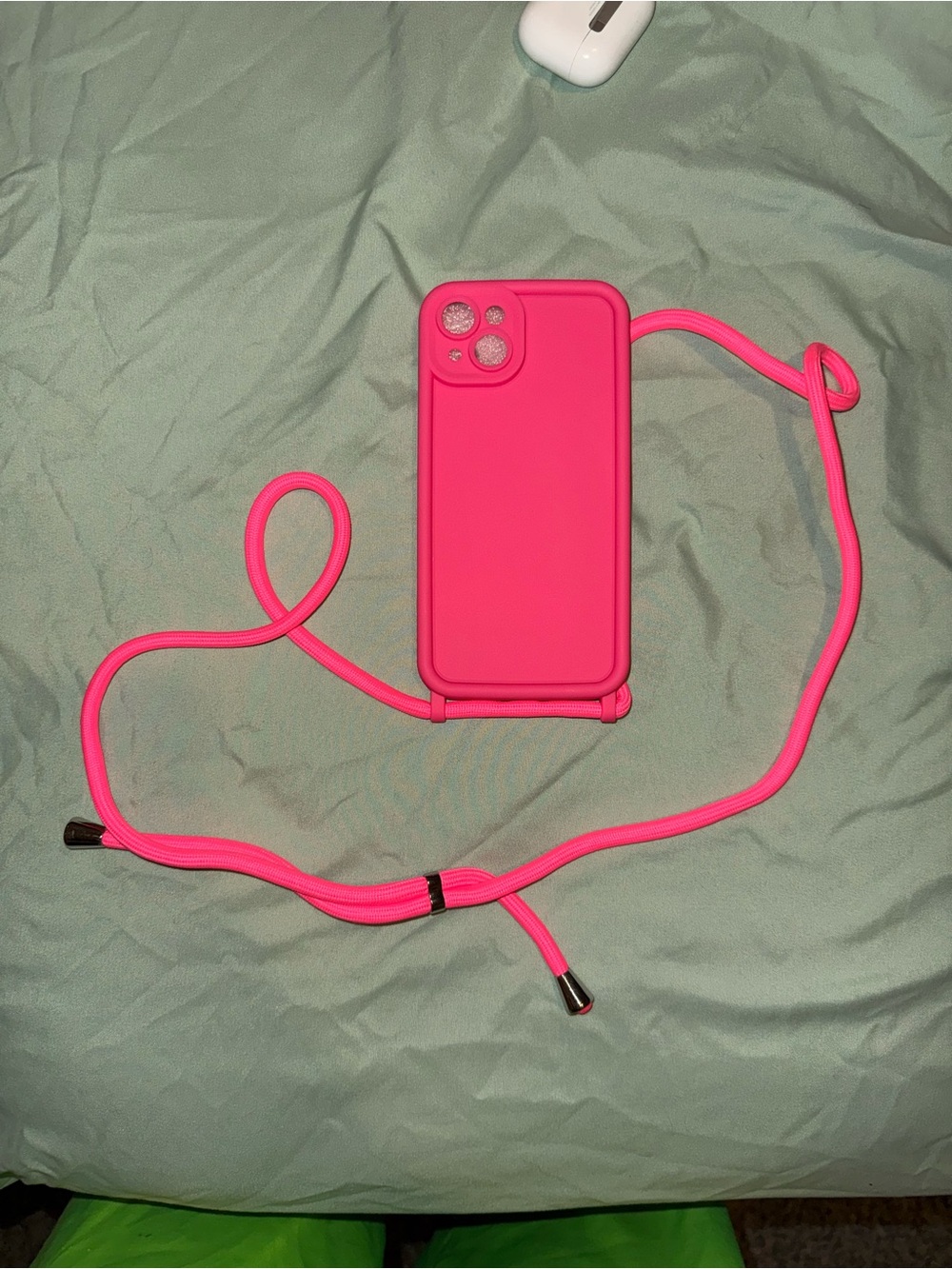Hot Pink Crossbody Silicone Phone Case with Strap